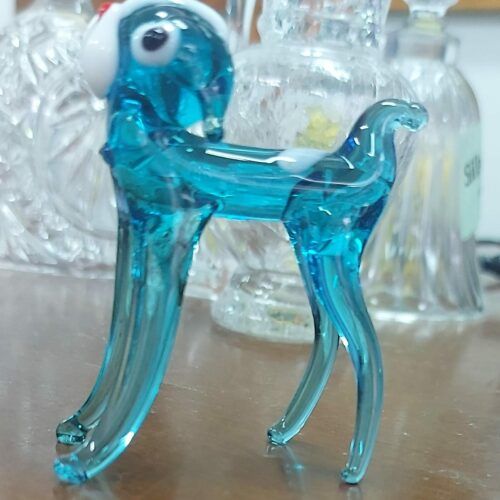 Figura perro azul Murano