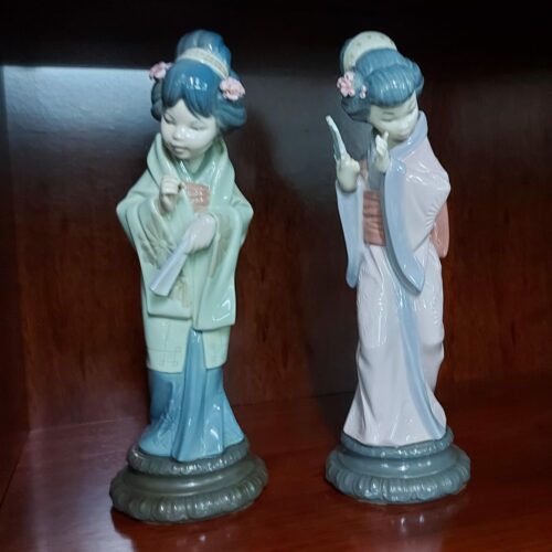 2 piezas de porcelana Lladró japonesitas